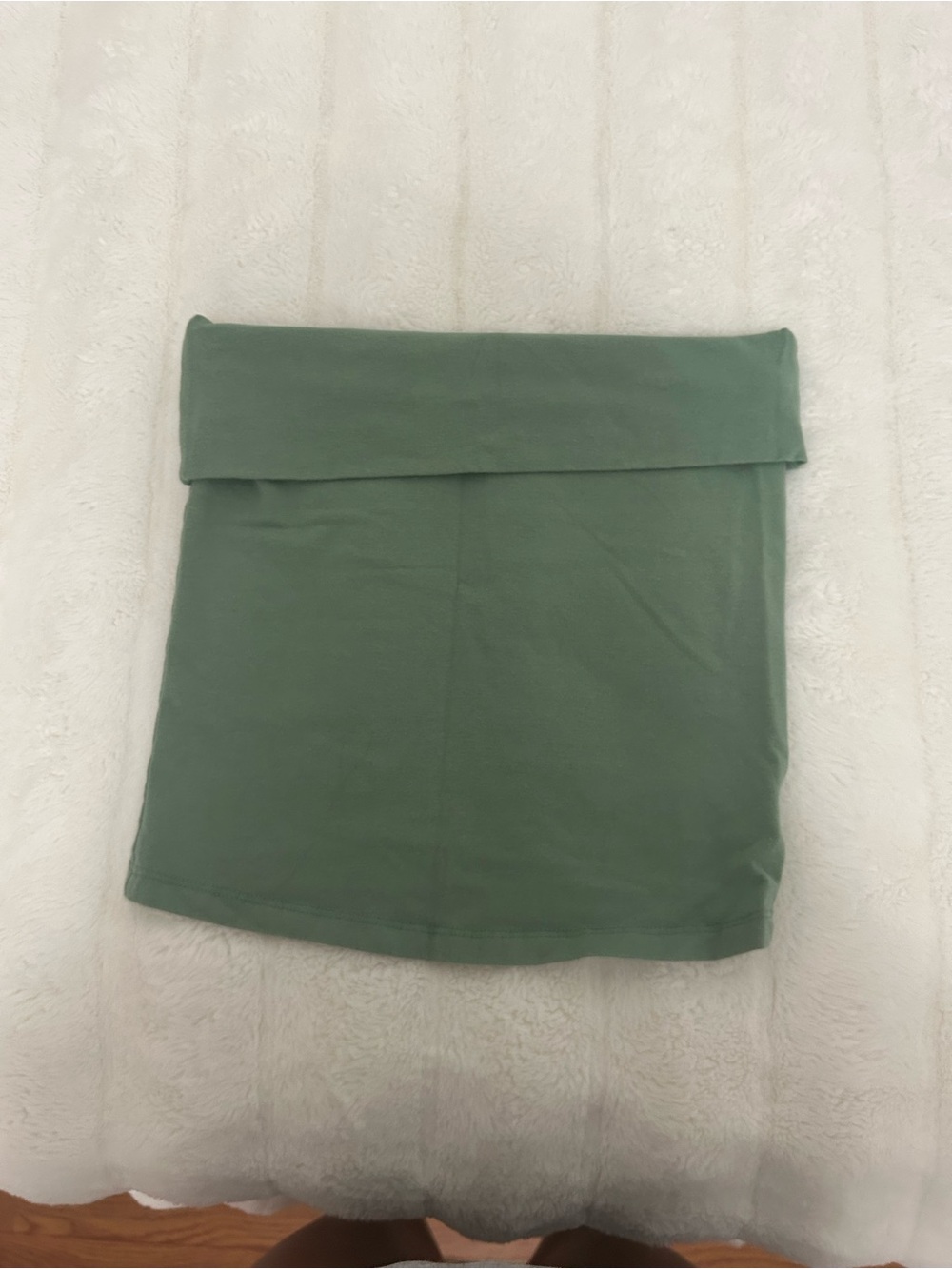 American Eagle Outfitters Fold-Over Waist Sage Green Mini Skirt